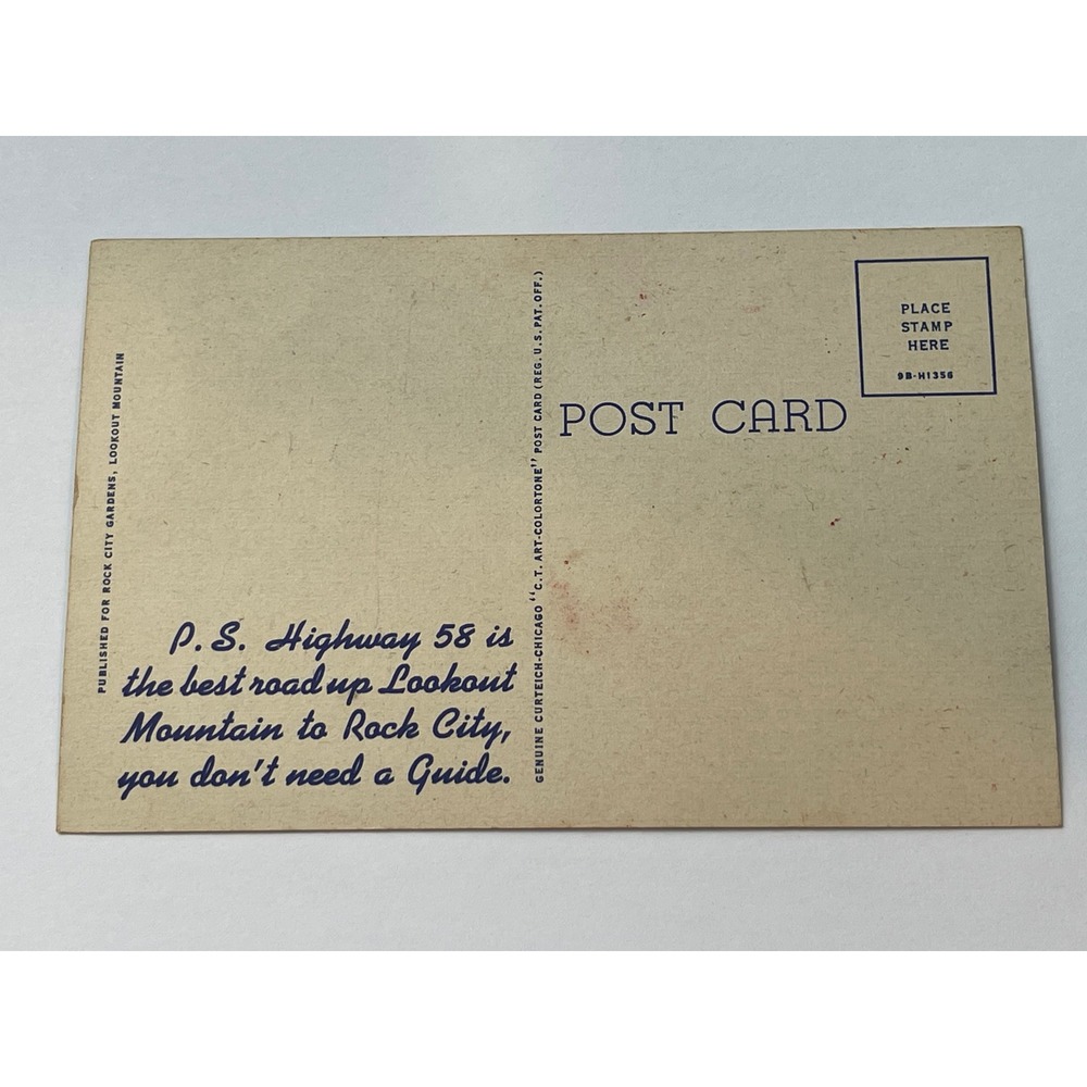 Vintage Rock City Gardens Lookout Mountain Swing Along Bridge Postcard 00811‎ - Picture 2 of 3